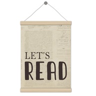 Quadro de Pôster Let's Read 30,5x40,6cm - Decore seu Espaço Literário com Estilo Vintage - imagem 1