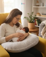 Almofada de Amamentar Chevron Cinza - Conforto e Estilo para Mães Modernas - imagem 5