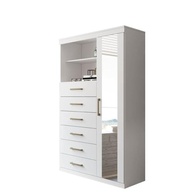 Multi-cômoda 1 Porta 6 Gavetas Marabá com Espelho Branco - Organização e Estilo para Seu Quarto - imagem 3