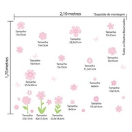 Adesivo de Parede Infantil Menina Flores - 30 Unidades para Decorar o Quarto com Estilo - imagem 3