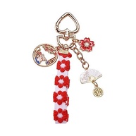 Pingente de estilo coreano porta-chaves de carro bonito chaveiro de liga floral leque pérola desenho animado coelho chaveiro, Estilo 1, G - imagem 2