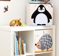 Cesto Organizador Quadrado Pinguim 3Sprouts Preto – Estilo e Praticidade para o Quarto Infantil - imagem 5