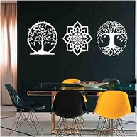 Kit 3 Mandalas Decorativas 30x30cm em MDF Vazado - Estilo Moderno Preto - imagem 3