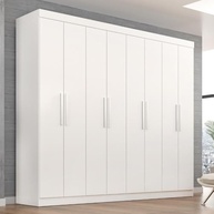 Guarda-Roupa Casal Lisboa 8 Portas 4 Gavetas Branco – Organização e Estilo para seu Quarto - imagem 2
