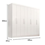 Guarda-Roupa Casal Lisboa 8 Portas 4 Gavetas Branco – Organização e Estilo para seu Quarto - imagem 3