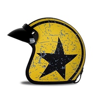 Capacete Woljay 3/4 Rebel Star Preto/Amarelo - Estilo e Segurança para Motociclistas - imagem 1