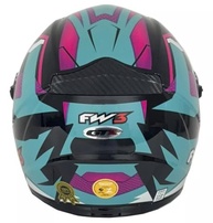 Capacete Fox FW3 GTX Rosa/Azul Tiffany - Segurança e Estilo para Motociclistas Unissex - imagem 5