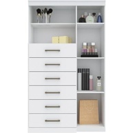 Multi-cômoda 1 Porta 6 Gavetas Marabá com Espelho Branco - Organização e Estilo para Seu Quarto - imagem 5
