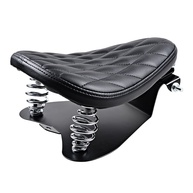 Assento Solo de Moto em Couro Sintético Diamante c/ Molas e Suporte - Estilo Custom - imagem 1