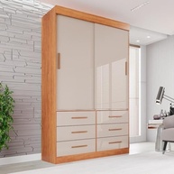 Guarda-Roupa Solteiro 2 Portas e 6 Gavetas Luana Sallêto Móveis – Organização e Estilo no Quarto - imagem 2