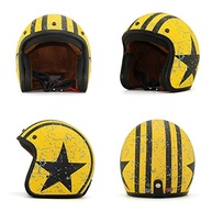 Capacete Woljay 3/4 Rebel Star Preto/Amarelo - Estilo e Segurança para Motociclistas - imagem 4