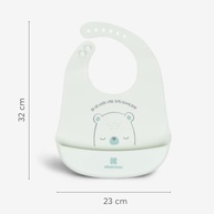 Babador de Silicone Bear With Me Mint - Seguro, Estiloso e Prático para Bebês - imagem 3