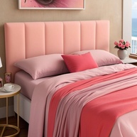 Cabeceira Estofada Modular Rosa para Cama Casal 1,60m - Instalação Fácil sem Furos - imagem 1