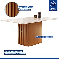 Conjunto Sala de Jantar Elis com Mesa Slim Vidro 120x90cm e 4 Cadeiras Estofadas - imagem 2