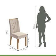 Conjunto de 4 Cadeiras Estofadas Apogeu Móveis Lopas - Design Moderno em Bege - imagem 5