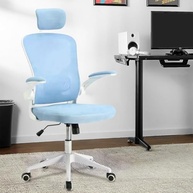 Cadeira Ergonômica de Escritório com Estofado em Malha Azul - Conforto e Saúde para Longas Jornadas - imagem 2