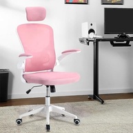 Cadeira Ergonômica de Escritório com Estofado Mesh Rosa - Conforto e Postura Ideal - imagem 2