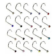Piercing Nariz Curvo: Kit 40pçs Aço 316L + Estojo - imagem 1