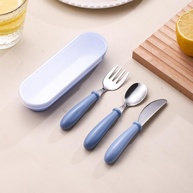 Conjunto de Talher Infantil com Estojo - Colher, Garfo e Faca Seguros para Bebês - imagem 3
