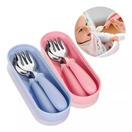 Kit Talheres Infantil em Aço Inox com Estojo Azul - Seguro, Saudável e Prático para Crianças - imagem 2