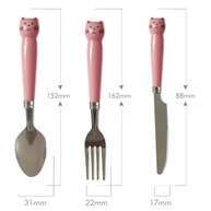 Kit Talheres Infantil com Estojo Rosa - 4 Peças em Aço Inox Decorado - imagem 4