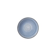 Estojo com 6 Pratos Rasos em Porcelana Schmidt - Modelo Redondo Oca com Decoração Esfera Azul Celeste - imagem 3