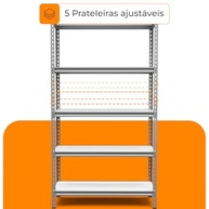 Estante de Aço 5 Prateleiras Reforçada - Ideal para Lojas, Estoque e Almoxarifado | Fácil Montagem, 30Kg por Prateleira - imagem 4