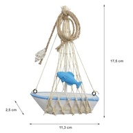Mini Jangada Decorativa Náutica para Casa de Praia - Decoração Marítima com Âncora e Estrela do Mar - imagem 3