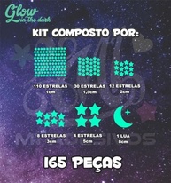 Kit 165 Estrelas Luminosas que Brilham no Escuro - Decore com Magia e Estrelas! - imagem 3