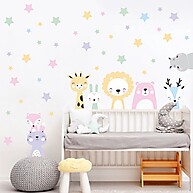 Decore o Quarto do Bebê: Adesivos Animais e Estrelas! - imagem 1