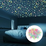 Adesivos de Parede que Brilham no Escuro - 100 Estrelas Luminosas para Decoração de Quarto e Sala - imagem 2