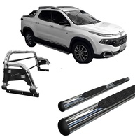 Kit Estribo Oval + Santo Antônio Fiat Toro Cromado: Estilo e Proteção Premium - imagem 1