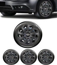Jogo 4 Calotas Esportivas Velox Aro 15 Preto Fosco - TOYO Etios, Hacth, Sedan, Yaris, Corolla - imagem 1