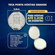 Teca Eucarística São Bento Porta Hóstia Grande em Prata - Armazenamento Sagrado com Estilo - imagem 4