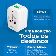 Kit 2 Adaptadores Tomada Universal Padrão Internacional (EUA, Europa, Inglaterra, Austrália) com LED e Proteção - imagem 4