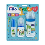 Lillo Kit 3 Mamadeiras Evolution Magia 50/120/300ml - Dino | BPA Free com Bicos Macios e Estampas Divertidas - imagem 1