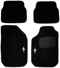 Tapete de Carpete Universal 4 Peças Preto - Design Exclusivo Bailarina - imagem 1