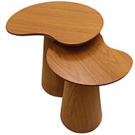 Mesas Laterais Orgânicas Bean Freijó – Design Exclusivo - imagem 2