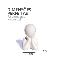 Estátua Decorativa Família Filho(a) 6cm em Cimento Artesanal - Design Exclusivo Branco - imagem 4