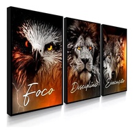 Kit 3 Quadros Decorativos Motivacionais - Foco, Disciplina e Execução | Design Moderno para Sala e Quarto - imagem 2