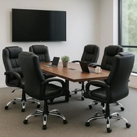 Cadeira Executiva Presidente Ergonômica Reclinável Luxuosa em Couro Sintético Preto - imagem 4