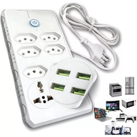 Extensão Elétrica 7 Tomadas + 4 USB Bivolt: Proteção Total e Carregamento Rápido para seu Escritório e Casa - imagem 1