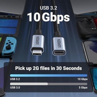 UGREEN Cabo Extensor USB-C 3.2 1M 10Gbps 100W - Conexão Rápida e Segura - imagem 3