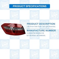 Luz Traseira Esquerda Mercedes Benz W212 E350 E550 E63 AMG (2010-2013) - Peça de Reposição Externa - imagem 3