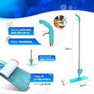 Kit Rodo Mop Spray Giratório 3 em 1 com Reservatório e Refil Extra - Limpeza Eficiente em Um Só Passo - imagem 4