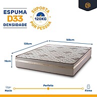 Cama Box Baú + Colchão D33 Casal 138x188 Branco - Conforto e Espaço Extra - imagem 2
