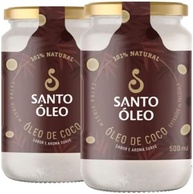 KIT 2 OLEO DE COCO EXTRA VIRGEM PELICULA 500ML SANTO ÓLEO - imagem 1
