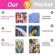 Kit de Pintura com Diamantes Extragrande - 60x105cm Asas de Anjo | Hobby Relaxante para Adultos - imagem 5