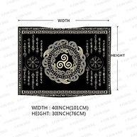 F-FUN SOUL Tapeçaria Vikings Nórdica - Flanela Macia 101,6 x 76,2 cm com Triskele e Runas - imagem 3