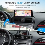 Tela HD Antirreflexo Azul 26cm para BMW Série 1 F20: CarPlay & Android Auto Sem Fio e Com Fio com Bluetooth OEM - imagem 5